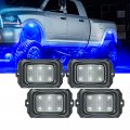 C2 Curved Blue Led Rock Lights 4 Pods Underglow Compatible For Car Truck Offroad Atv Utv Boat 