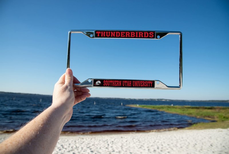 Southern Utah University Suu Thunderbirds Metal License Plate Frame For Front Or Back Of Car Officially Licensed Mascot