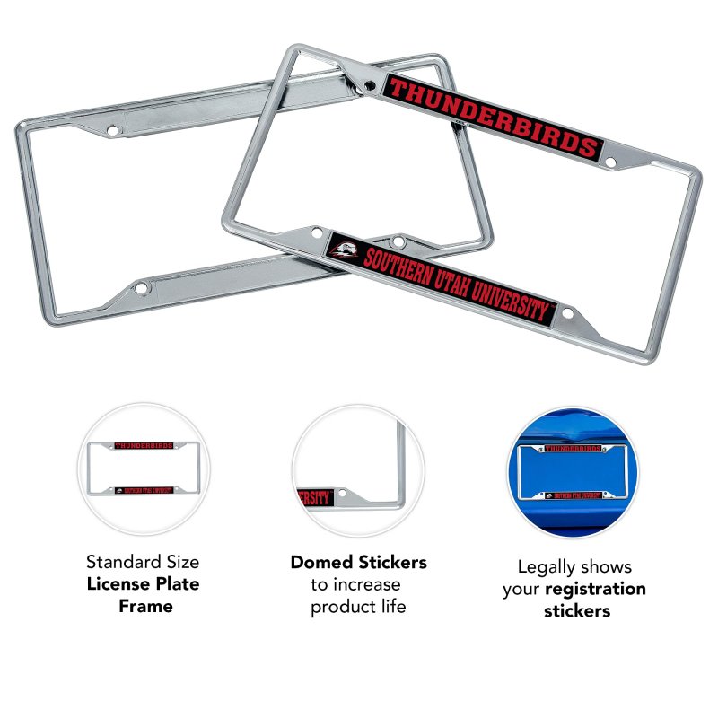 Southern Utah University Suu Thunderbirds Metal License Plate Frame For Front Or Back Of Car Officially Licensed Mascot