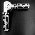 Hongk- Eagle Hawk Shape Front 1 2 Highway Stiletto 4475 Foot Pegs P-clamps Compatible With Goldwing Gl Chrome Body Black Rubber