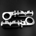 Hongk- Eagle Hawk Shape Front 1 2 Highway Stiletto 4475 Foot Pegs P-clamps Compatible With Goldwing Gl Chrome Body Black Rubber