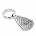 Ipick Image Made Clear Dome Real Silver Carbon Fiber Chrome Metal Teardrop Key Chain With Logo For Dodge Charger