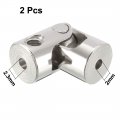 Uxcell 2pcs 2mm To 2 3mm Inner Dia Rotatable Universal Steering Shaft U Joint Coupler L18xd8