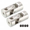 Uxcell 2pcs 2mm To 2 3mm Inner Dia Rotatable Universal Steering Shaft U Joint Coupler L18xd8