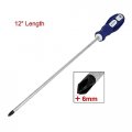 Uxcell 12 Length Shank 6mm Magnetic Tip Cross Head Phillips Screwdriver