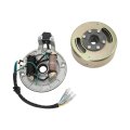 2 Coil Magneto Stator Flywheel Rotor Kit Copper Aluminum For Kick Start Engine Pit Pro Bike Complete Electrics Wiring Harness