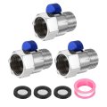 3 Set G1 2 Female X Male Shower Shut Off Valve Brass Water Flow Control For Head With Hose Restrictor Blue 