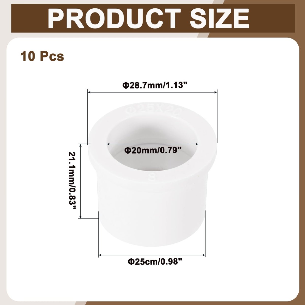 10 Pcs Pvc Dwv Reducer Bushing 3 4 X 1 2 Socket Socket Thread Coupling Connectors Pipe Adapter Fitting For Connecting Home