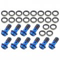 Uxcell 10 Set M10x1 25 Oil Drain Plug Bolt Screw With 20 Washer Universal For Car Motorcycle Blue