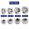 1 2-13 Hex Nuts 100 Pieces 304 Stainless Steel 18-8 Full Thread External Drive Bright Polished Finish Silver