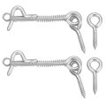 2pcs 2 5 Cabin Hook Eye Latch 304 Stainless Steel Spring And Safety Wire Gate For Wood Window Door 