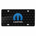 Ipick Image For Mopar 3d Logo On Pattern Black Solid Aluminum Metal License Plate