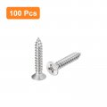 Uxcell 6x3 4 Flat Head Sheet Metal Screws 100pcs Phillips Drive Wood 304 Stainless Steel Self Tapping