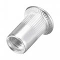 Uxcell 10-24 Rivet Nuts Aluminium Alloy Knurled Flat Head Threaded Insert Nut Silver 100pcs