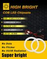Qasim Led 1-pair Green 45smd 70mm Cob Halo Rings Car Angel Eyes Day Driving Light Decorative Fog Drl With Cover 12v 24v
