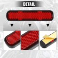 X Autohaux Front Lower Fork Reflector Sticker Rear Saddlebag Reflective Cover Universal Oval Red 2 Pcs