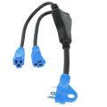 Heavy Duty Rv Electrical Cord Cable Adapter 30 Amp Male Plug To 2 15 Female 