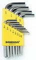 Bondhus 16236 Set Of 12 Hex L-wrenches With Briteguard Finish Short Length Sizes 050-5 16-inch 