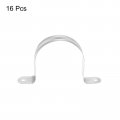 Uxcell Rigid Pipe Strap 16pcs 3 Inch 75mm Two Hole U Bracket Zinc Plated Steel Tension Tube Clip Clamp For Fixing