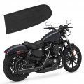 Bib Cover Black Pu Leather Flame Rear Motorcycle Artificial Decorative Pad Pattern Fit For Xl 883 1200 48 Black