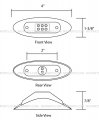 10 Pcs 4 Oval 6 Diodes Red Red Led Side Marker Light