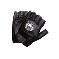 Motorcycle Biker Leather Fingerless Skull Flame Gloves 2xl