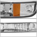 Compatible With Gmc Yukon Gmt800 Pair Of Chrome Amber Corner Halo Projector Headlight Bumper 3rd Brake Light Red Lens