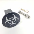 Ledin Tow Trailer Hitch Cover 4 Round Biohazard Design Plug Style Fit 2 Receiver Steel Compatible For Truck Rv Camp Black With 