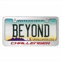 Ipick Image Made For Dodge Challenger In Red 3d Embossed Letters On Mirror Chrome Metal License Plate Frame