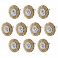 1-1 2inch Wire Wheel Brush Bench Copper Plated Crimped Steel 1 4-inch Shank 10 Pcs 