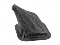E7zz-7277-a Leather Shifter Boot For Manual Transmissions Full Grain Black With Zinc Plated Retaining Plate Hand Stitched Seams 