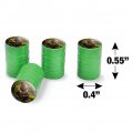 Brown Bear Flowers Valve Stem Caps For Tire Rim Wheel Aluminum Green