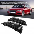 Fog Lamp And Assembly Light Cover A4 B9 For S4 Style Glossy Black Front Bumper Grilles Audi 2017-2018
