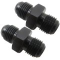 2 Pack 6an To Male Flare Coupler Union Straight Fuel Hose Adapter Fitting Used In System Aluminum Black 9 18-18 Unf 