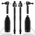 6pc Front Tie Rod Ends Kit With 4 Inner And Outer 2 Boots For Chevy Traverse Gmc Acadia Saturn Outlook Buick Enclave 