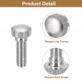 Uxcell M6x16mm Knurled Thumb Screws 6pcs Brass Bolts With Shoulder Grip Knobs Fasteners Silver Tone