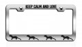Keep Calm And Love Weasels Chrome Metal License Plate Frame Tag Holder S56 