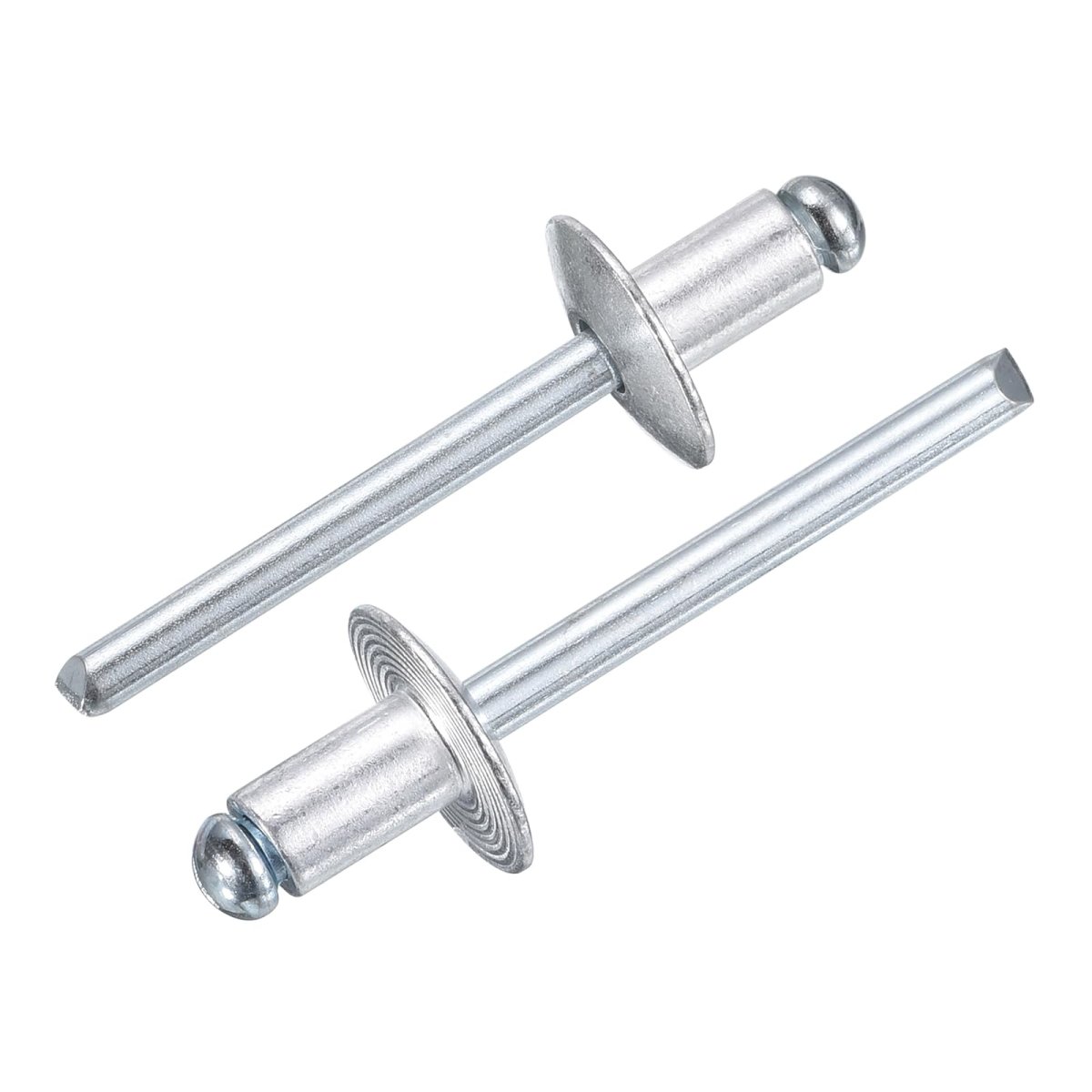 25pcs 1 4 X3 8 Aluminum Blind Rivets Grip And Steel Mandrel Large Flange Fastener For Metal Furniture Automotive Silver