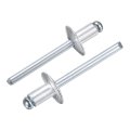 25pcs 1 4 X3 8 Aluminum Blind Rivets Grip And Steel Mandrel Large Flange Fastener For Metal Furniture Automotive Silver 