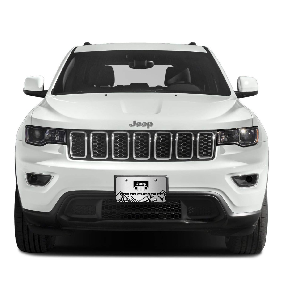 Jeep Grand Cherokee Rock Mountain Graphic Brush Aluminum Metal License Plate Official Licensed 12 In X 6 Universal Fit For Car