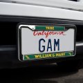 William Mary Griffin Logo Full Size Standard License Plate Metal Frame