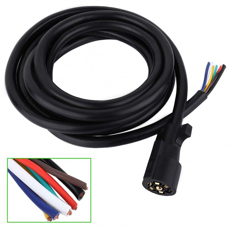 7 Way Plug Trailer Wire 15 Foot All Weather Heavy Duty Rv Light Cable Power Cord For 5th Wheel