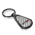 Ford F-150 Stx Silver Genuine Carbon Fiber Black Metal Teardrop Key Chain Official Licensed 