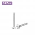 Uxcell M4x30mm Flat Round Head Phillips Screws 50pcs 304 Stainless Steel Drive Machine Full Thread Bright Finish Furniture