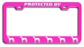 Protected By Greyhound Dogs Pets Pn Metal License Plate Frame Tag Holder Y43 