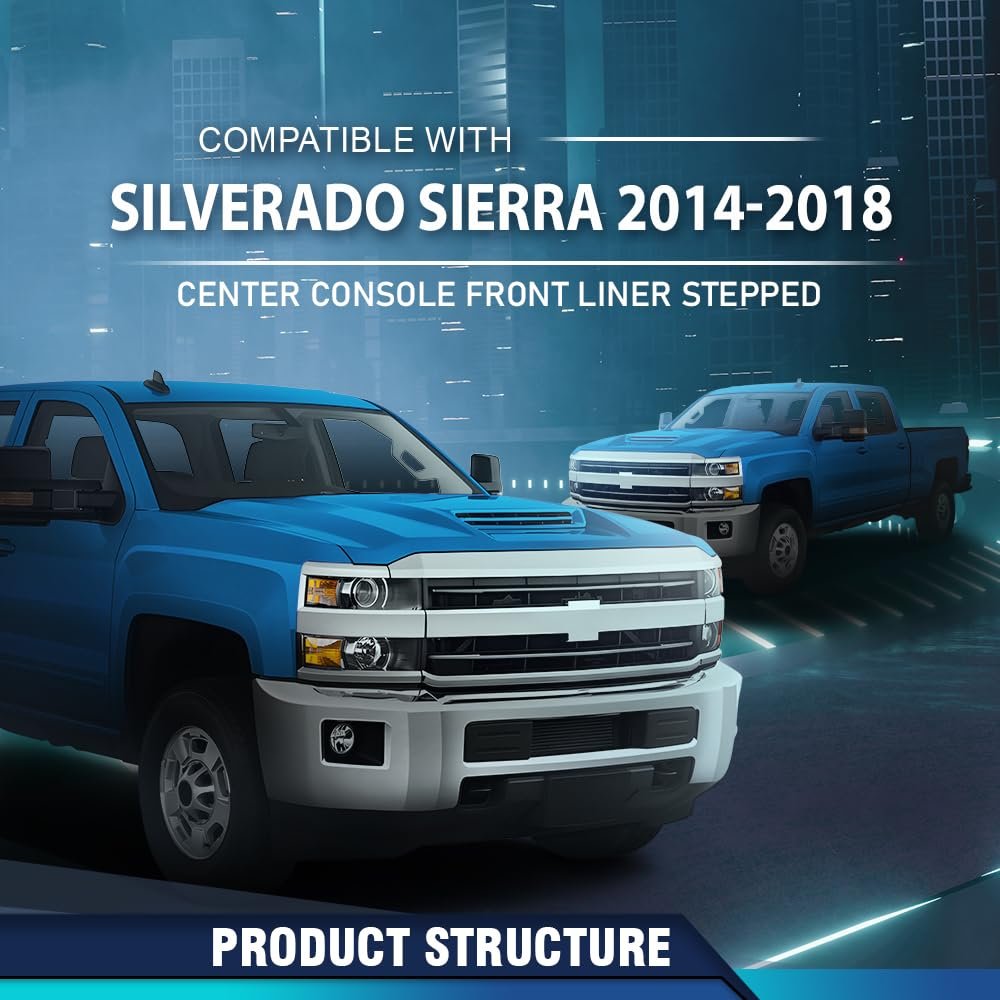Front Center Console Liner Trim For Chevy Silverado Gmc Sierra 2014 2015 2016 2017 2018 2019 Black Tpe Replacement Part