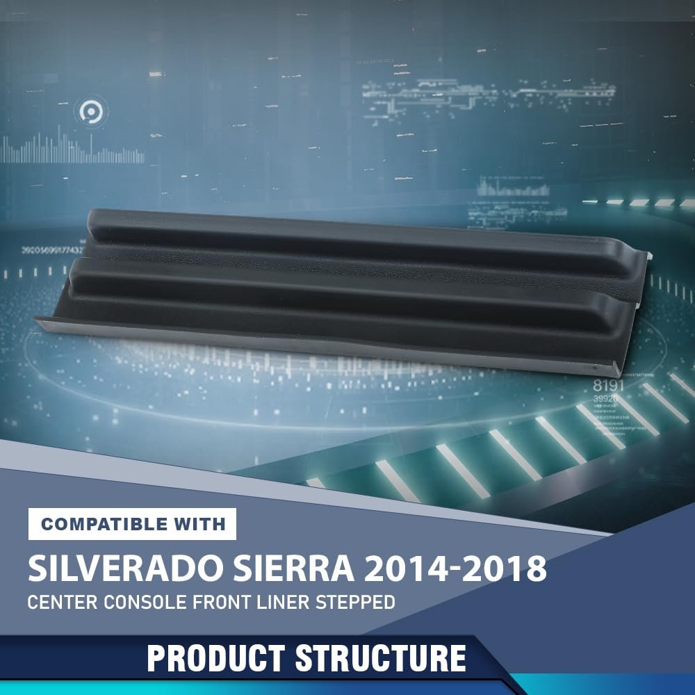 Front Center Console Liner Trim For Chevy Silverado Gmc Sierra 2014 2015 2016 2017 2018 2019 Black Tpe Replacement Part