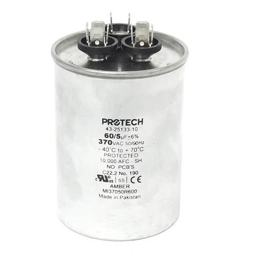 43-25133-10 -ruud Round Replacement Dual Run Capacitor 60 5 Uf Mfd 370 Volt