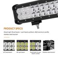 Auxbeam 12 Inch Led Light Bar 72w 7200lm Combo Beams 24pcs 3w Cree Chips Waterproof With Wiring Harness
