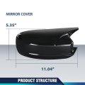 Side Mirror Covers Shell Cap Black Horn Style For Dodge Charger Srt 2015-2023